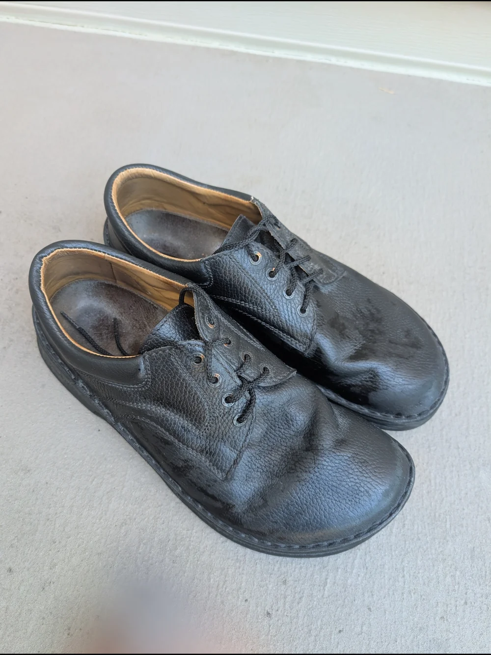 👞✨Vintage Birkenstock Memphis men's black leather lace-up Oxford/Derby shoes
